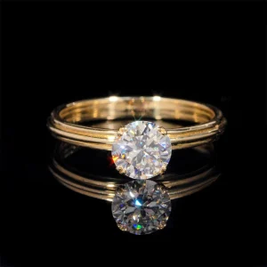 Alliance de mariage solitaire diamant moissanite 1CT