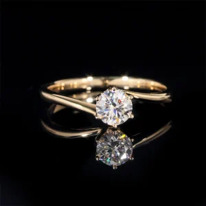 Bague de fiancailles solitaire diamant naturel 1CT