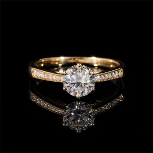 Bague de fiançailles solitaire pavé diamant laboratoire 1 CT