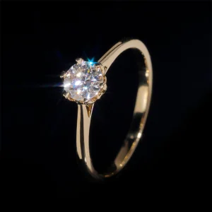 Bague de mariage solitaire classique diamant naturel 1CT