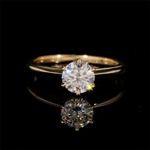 Bague de mariage solitaire diamant naturel 1CT