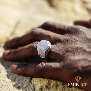 BAGUE CHEVALIÈRE DIAMANT OR BLANC