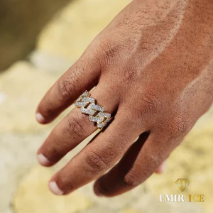 BAGUE CUBAINE PRONG LINK OR JAUNE
