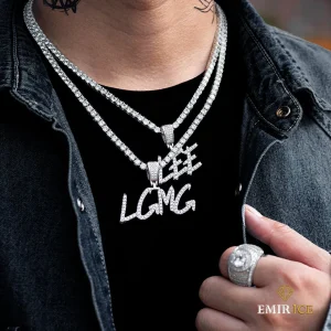 COLLIER PENDENTIF PRÉNOM PERSONNALISÉ LETTRE DIAMANT OR JAUNE