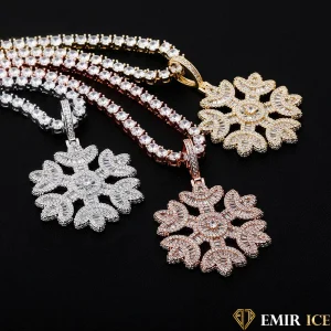COLLIER PENDENTIF FLOCON DE NEIGE
