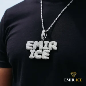 COLLIER PENDENTIF PERSONNALISÉ PRÉNOM DIAMANT OR BLANC