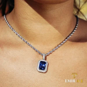 COLLIER SAPHIR DIAMANT FEMME OR BLANC