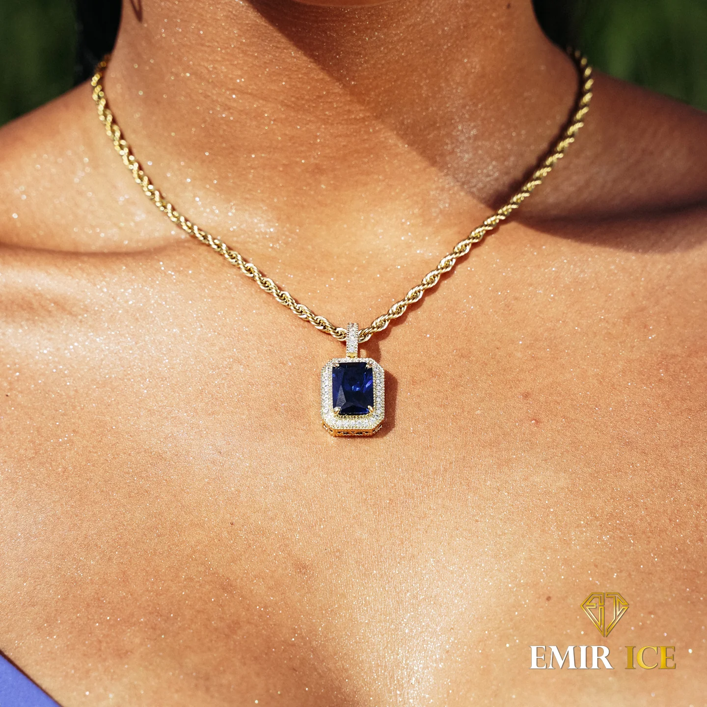 COLLIER SAPHIR DIAMANT FEMME OR JAUNE