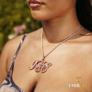 COLLIER PERSONNALISÉ PRENOM LETTRE CURSIVE OR ROSE