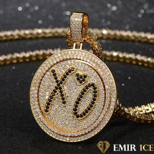 COLLIER PENDENTIF ROTATIF XO