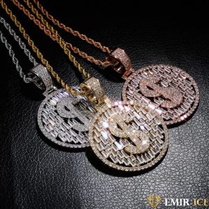 COLLIER PENDENTIF DOLLAR PLAQUÉ OR