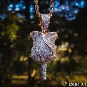 COLLIER PENDENTIF ROSE FLEUR