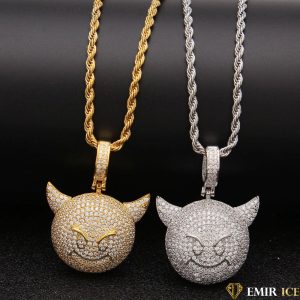 COLLIER PENDENTIF EMOJI DIABLE DEMON ICE