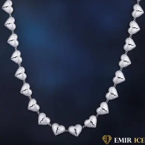 CHAINE EMIR CŒUR BRISÉ OR BLANC