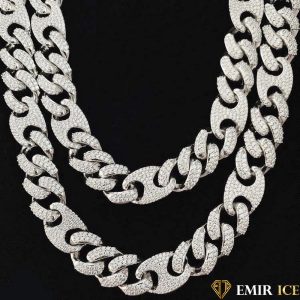 CHAINE GUCCI LINK OR BLANC - 16MM