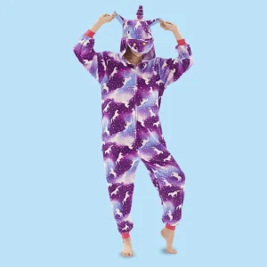 Pyjama Licorne Femme Violet et bleu - Kigurumi (Combinaison)