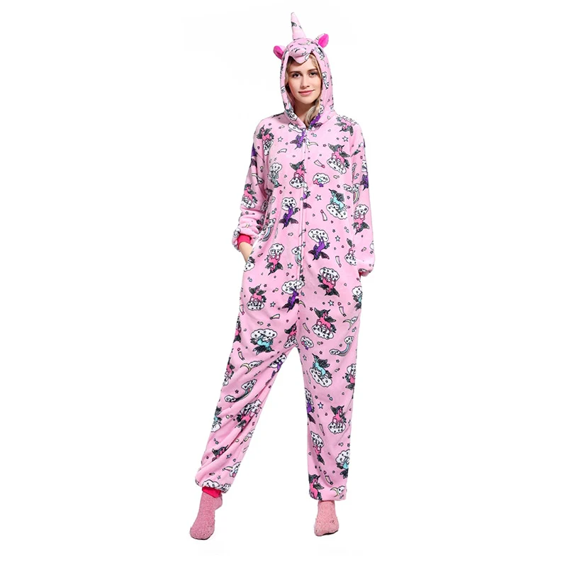 Pyjama Kigurumi Femme Licorne avec Imprimés