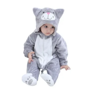 Pyjama Kigurumi Chat Gris Bébé