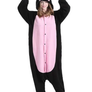 Pyjama Kigurumi Cochon Noir et Rose